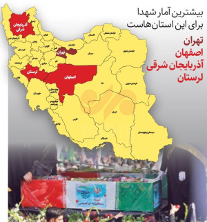 کدام استان‌ها بیشترین شهید را دادند؟