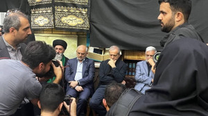 حضور پزشکیان در بزرگداشت شهدای جنگ ۱۲ روزه
