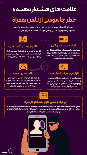 اینفوتابناک | علائم هشداردهنده جاسوسی از تلفن همراه