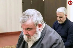 عکس/ لحظه وداع سید حسن نصرالله ۲۸ سال پیش با پیکر پسر شهیدش