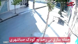 حمله خونین به کودک خردسال در صباشهر / دوربینها لحظه هولناک حمله به کودک را ضبط کردند!