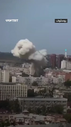 ببینید؛ لحظه برخورد پهپاد انتحاری به ساختمانهای مسکونی در روستوف
