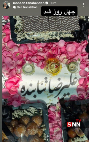 استوری محسن تنابنده برای چهلم شهادت برادرزادهاش