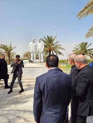 حضور لاریجانی در محل شهادت حاج قاسم