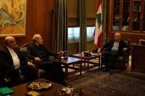 تصاویر دیدار لاریجانی با رییس مجلس لبنان