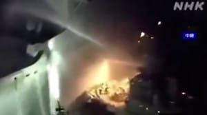 آتشسوزی ناو آمریکایی در نزدیکی سواحل ژاپن