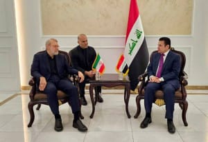 عکس/ دیدار و گفتگوی لاریجانی با مشاور امنیت ملی عراق